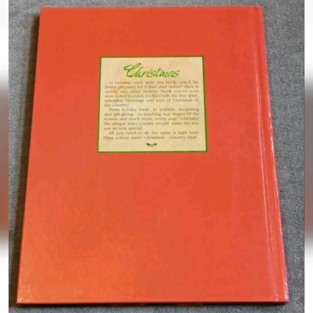 90s Cozy Vintage Christmas Hardcover Book Country Style Holiday Recipes & Crafts
